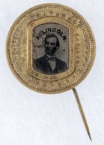 LINCOLN 1864 BRASS SHELL FERROTYPE BADGE UNLISTED IN DeWITT.