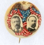 ROOSEVELT & FAIRBANKS EAGLE & DRAPED FLAG JUGATE BUTTON.