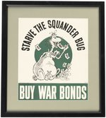 WWII DR. SEUSS THEODORE GEISEL SQUANDER BUG WAR BONDS POSTER.