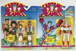 CAPTAIN PLANET CARDED ACTION FIGURE LOT OF FOUR AND TWO BOXED VEHICLES.