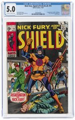 NICK FURY, AGENT OF S.H.I.E.L.D. #15 NOVEMBER 1969 CGC 5.0 VG/FINE (FIRST BULLSEYE).