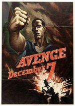 WWII DRAMATIC AVENGE DECEMBER 7TH PEARL HARBOR OWI POSTER.