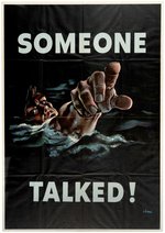 WWII SOMEONE TALKED DROWNING SOLDIER OWI POSTER.