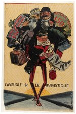 1925 FRENCH SOVIET REPUBLIC SATIRE WAR DEBT SOCIALISM ART POSTER.
