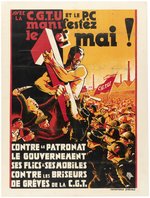 MAY DAY C.G.T.U. LABOR DEMONSTRATION FRENCH COMMUNISM ART POSTER.