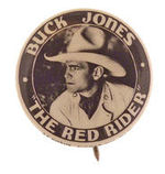 "BUCK JONES" REAL PHOTO MOVIE BUTTON.