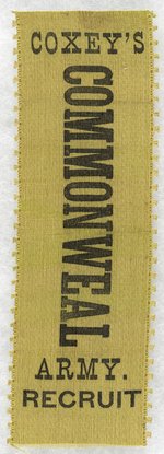 RARE COXEY COMMONWEALTH ARMY RECRUIT RIBBON.