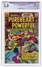 ARCHIE AS PUREHEART THE POWERFUL #1 SEPTEMBER 1966 CGC RESTORED 2.0 SLIGHT (C-1) GOOD.