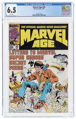 MARVEL AGE #20 NOVEMBER 1984 CGC 6.5 FINE+.