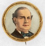 COLORFUL WILLIAM JENNING BRYAN PORTRAIT BUTTON.