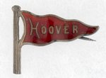 HOOVER RED PENNANT NAME PIN.