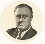 STRIKING BW ROOSEVELT PORTRAIT BUTTON.