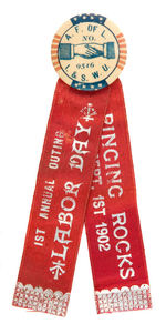 "A.F. OF L." WITH "LABOR DAY 1902" RIBBONS.