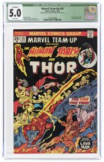 MARVEL TEAM-UP #26 OCTOBER 1974 CGC QUALIFIED 5.0 VG/FINE.