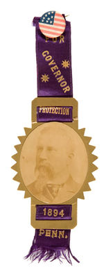 ELABORATE 1894 PENNSYLVANIA GOVERNOR RIBBON.