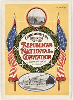 TAFT: PROGRAM, TICKET, & BADGES FROM 1908 REPUBICAN NATIONAL CONVENTION.