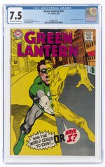 GREEN LANTERN VOL. 2 #63 SEPTEMBER 1968 CGC 7.5 VF-.