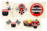 “WYNN’S FRICTION PROOFING” GROUP OF TEN DECALS.