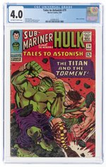 TALES TO ASTONISH #79 MAY 1966 CGC 4.0 VG (INCREDIBLE HULK VS. HERCULES).