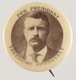 SCARCE FOR PRESIDENT THEODORE ROOSEVELT BROWNTONE PORTRAIT BUTTON.