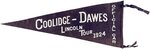 COOLIDGE & DAWES LINCOLN TOUR 1924 OFFICIAL CAR PENNANT.