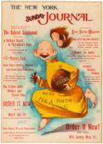 THE YELLOW KID 1896 NEW YORK SUNDAY JOURNAL COLOR SUPPLEMENT NEWSSTAND POSTER.