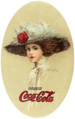 DRINK COCA-COLA 1910 POCKET  MIRROR THE FIRST TO INCLUDE ARTIST'S SIGNTURE.