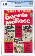 DENNIS THE MENACE TRIPLE FEATURE #1 WINTER 1961 CGC 7.0 FINE/VF.