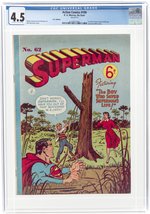 ACTION COMICS #190 MARCH 1954 CGC 4.5 VG+ (U.K. EDITION SUPERMAN #62).