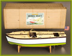 "WOODEN MODEL BOAT" BOXED BATTERY TOY.