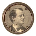 BRYAN 1896 CARDBOARD PORTRAIT STUD BACK BADGE.