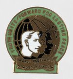 SOCIALIST: EARLY WORLD FEDERATION OF DEMOCRATIC YOUTH ENAMEL BADGE.