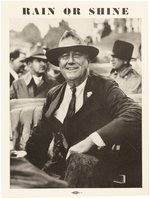 ROOSEVELT "RAIN OR SHINE" SMILING FDR PORTRAIT POSTER.