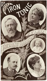 HARRISON & FAMILY FOR "DR. HARTER'S TONIC" C.1890 ADVERTISING POSTER.