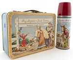 ROY ROGERS AND DALE EVANS LUNCHBOX WITH LEATHER HANDLE VARIETY AND THERMOS.