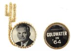 PAIR OF "GOLDWATER IN '64" PORTRAIT FLASHER PINS.