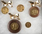 GROUP OF FIVE GOLDWATER 1964 PROFILE PORTRAIT CAMPAIGN BADGES & MEDALS.