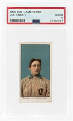 1909 E90-1 AMERICAN CARAMEL JOE TINKER (HOF) PSA 2 GOOD.