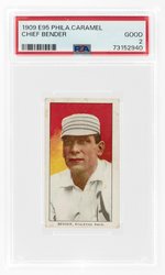 1909 E95 PHILADELPHIA CARAMEL CHIEF BENDER (HOF) PSA 2 GOOD.