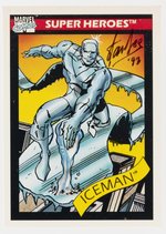 STAN LEE SIGNED 1990 ICEMAN TRADING CARD.