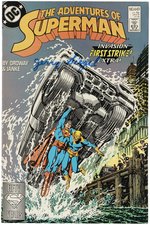 SUPERMAN CO-CREATOR JERRY SIEGEL SIGNED ADVENTURES OF SUPERMAN #449 COMIC BOOK.