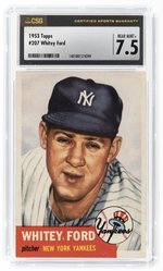 1953 TOPPS #207 WHITEY FORD (HOF) CSG 7.5 NEAR MINT+.