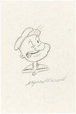 MYRON WALDMAN ORIGINAL ART SKETCH OF POPEYE THE SAILOR MAN.