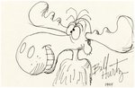 BILL HURTZ ORIGINAL ART SKETCH OF BULLWINKLE MOOSE.