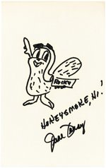 JUNE FORAY ORIGINAL ART SKETCH OF ROCKY THE SQUIRREL.