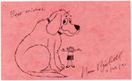 NORMAN BRIDWELL ORIGINAL ART SKETCH OF CLIFFORD THE BIG RED DOG.