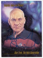 STAR TREK: THE NEXT GENERATION - CAPTAIN PICARD ACTOR PATRICK STEWART SIGNED TRADING CARD.