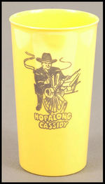 "HOPALONG CASSIDY/DINNER MILK" PLASTIC GLASS VARIETY.