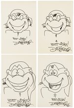 DAN BERGER ORIGINAL ART SKETCH SET OF FOUR TEENAGE MUTANT NINJA TURTLES HEADS.