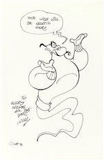 RAUL GARCIA ORIGINAL ART SKETCH OF THE GENIE FROM ALADDIN.